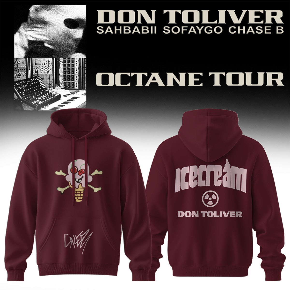 Don Toliver Octane Tour Merch Ice Cream Hoodie Don Toliver Concert Apparel Music Lovers Gifts - Merchluma