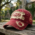 Delta Sigma Theta Sorority Distressed Crimson Hat Sisterhood College Cap Gifts For Her - Merchluma