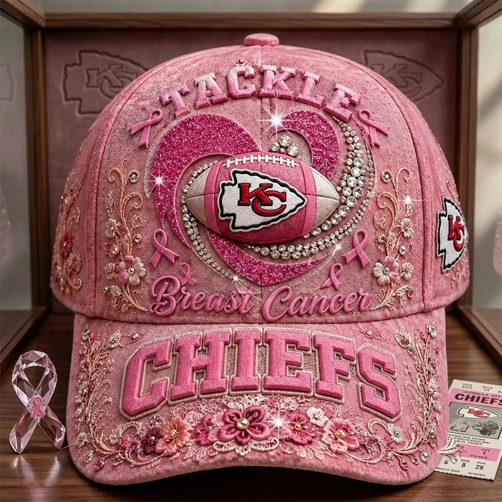 Kansas City Chiefs Merch X Breast Cancer Awareness Hat KC Chiefs Gears Gifts For Women - Merchluma