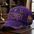 Personalized Omega Psi Phi Distressed Purple Hat Fraternity Inc Baseball Cap Gifts Ideas - Merchluma