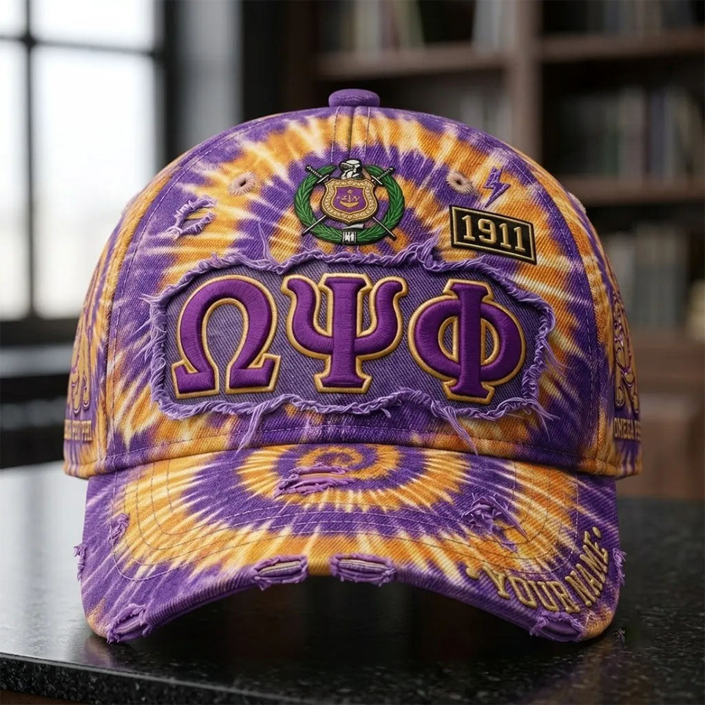 Personalized Omega Psi Phi Purple And Gold Hat Fraternity Inc Cap Gifts For Husband - Merchluma