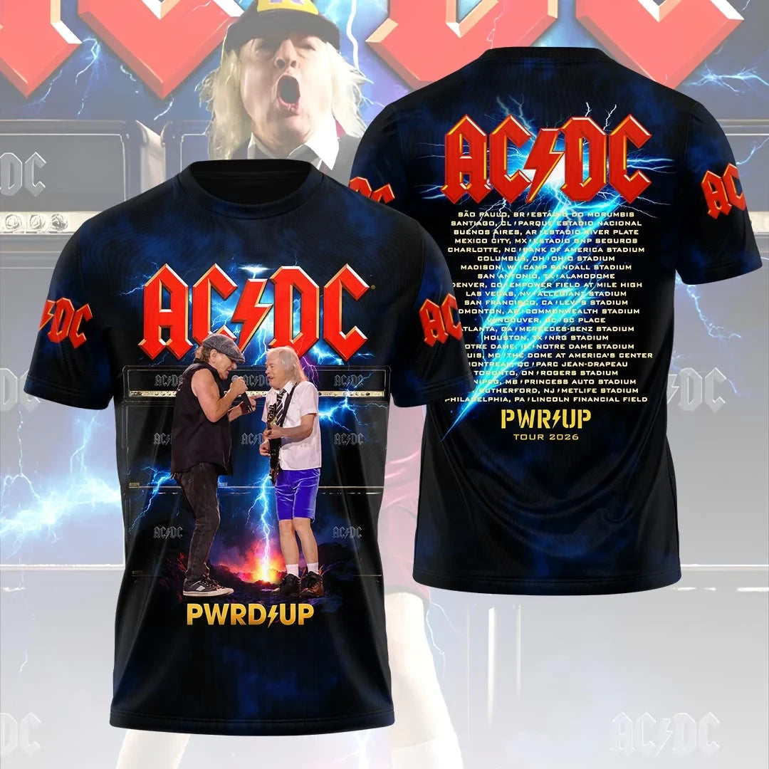 ACDC Power Up Tour 2026 Shirt ACDC Merch Concert Outfits Gifts For Rock Lovers - Merchluma
