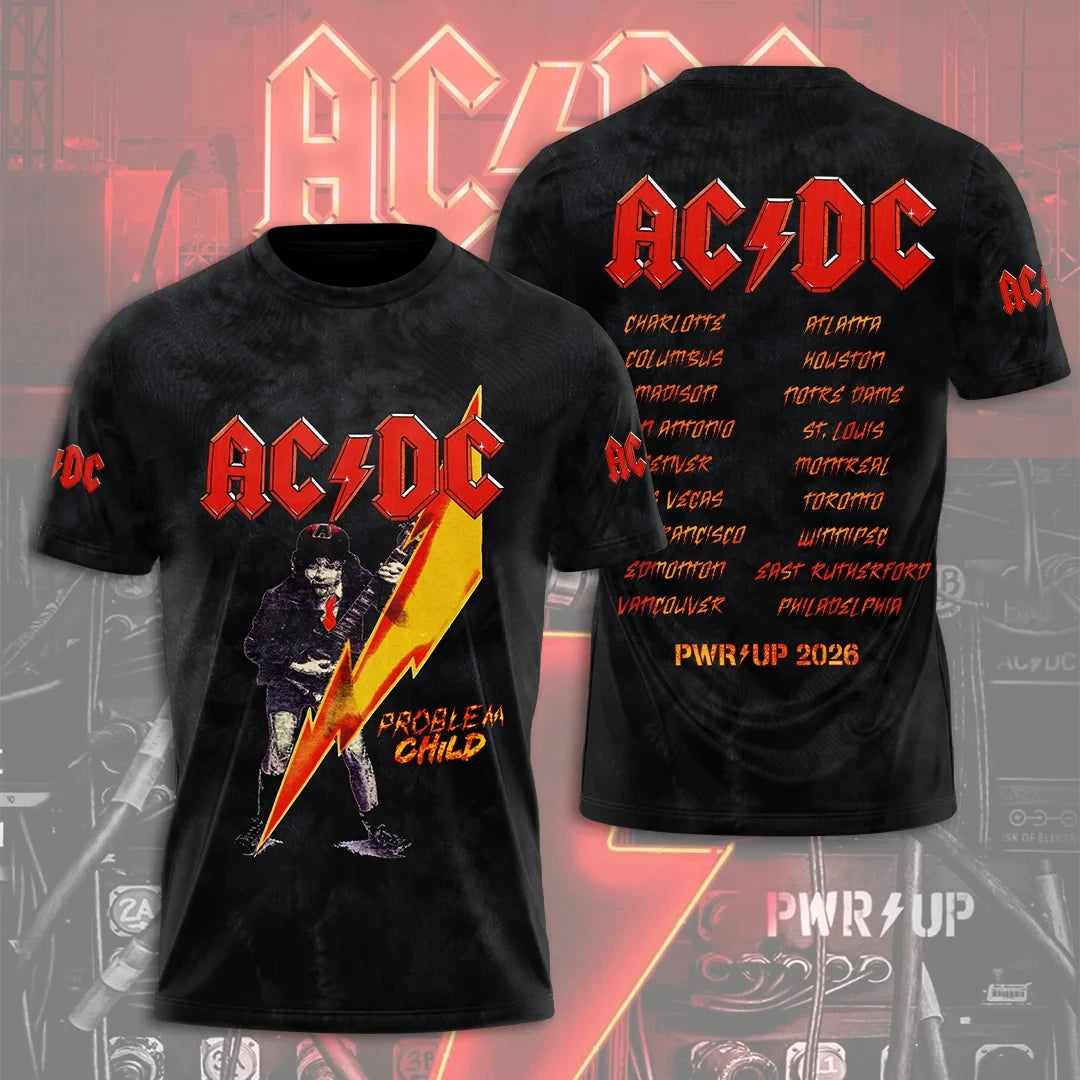 ACDC Power Up Tour 2026 Shirt ACDC Merch Rock Concert Outfits Gifts For Music Lovers - Merchluma