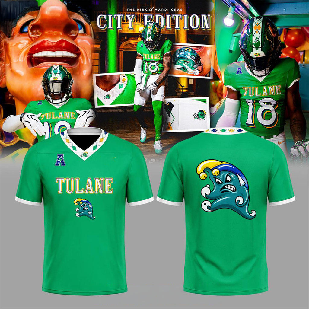 Tulane Green Wave Merch 2026 City Edition Shirt Tulane Green Mardi Gras Shirts Football Gifts - Merchluma