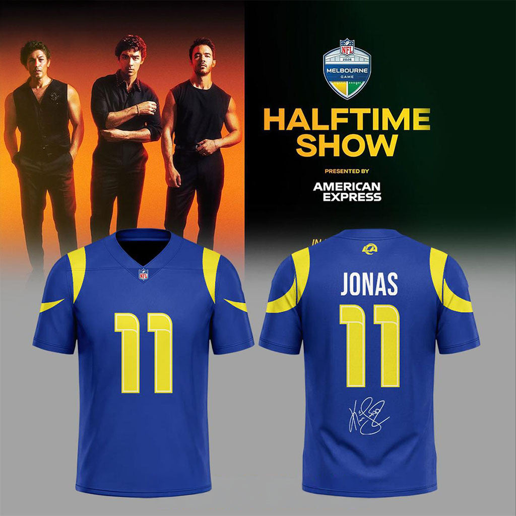 Los Angeles Rams Merch X Jonas Brothers 2026 Halftime Show Football Jersey LA Rams Fans Gifts - Merchluma
