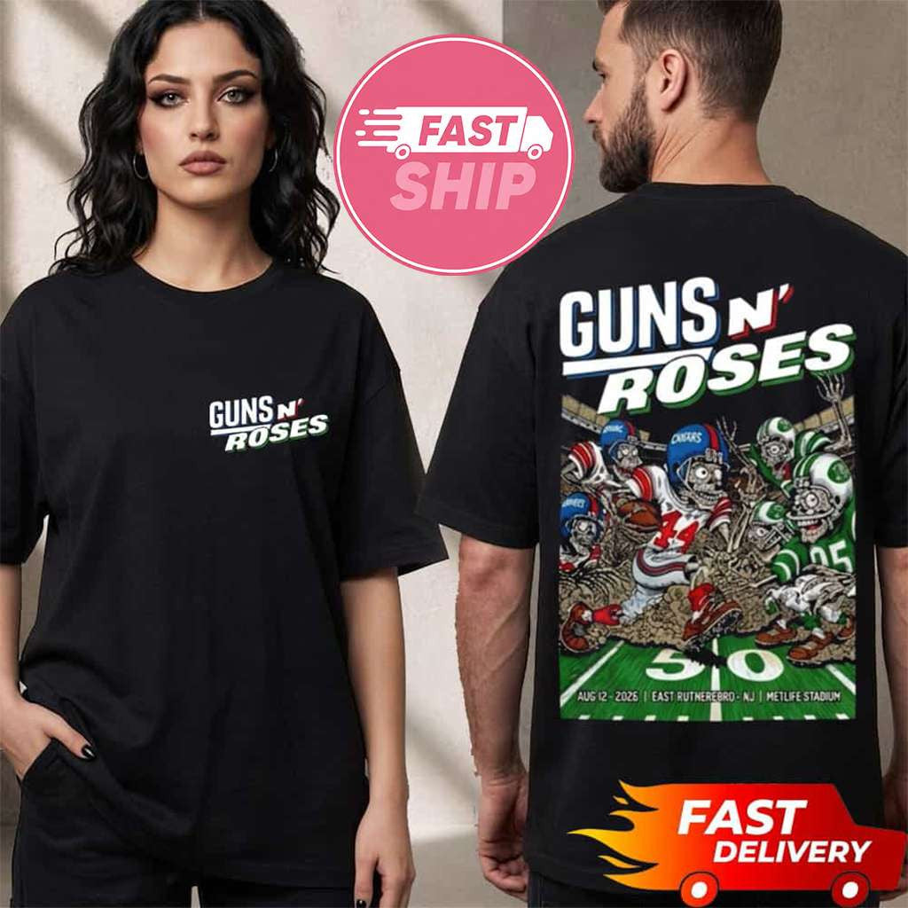 Guns N Roses East Rutherford 2026 T-Shirt Guns N Roses Merch Gifts For Music Lovers - Merchluma