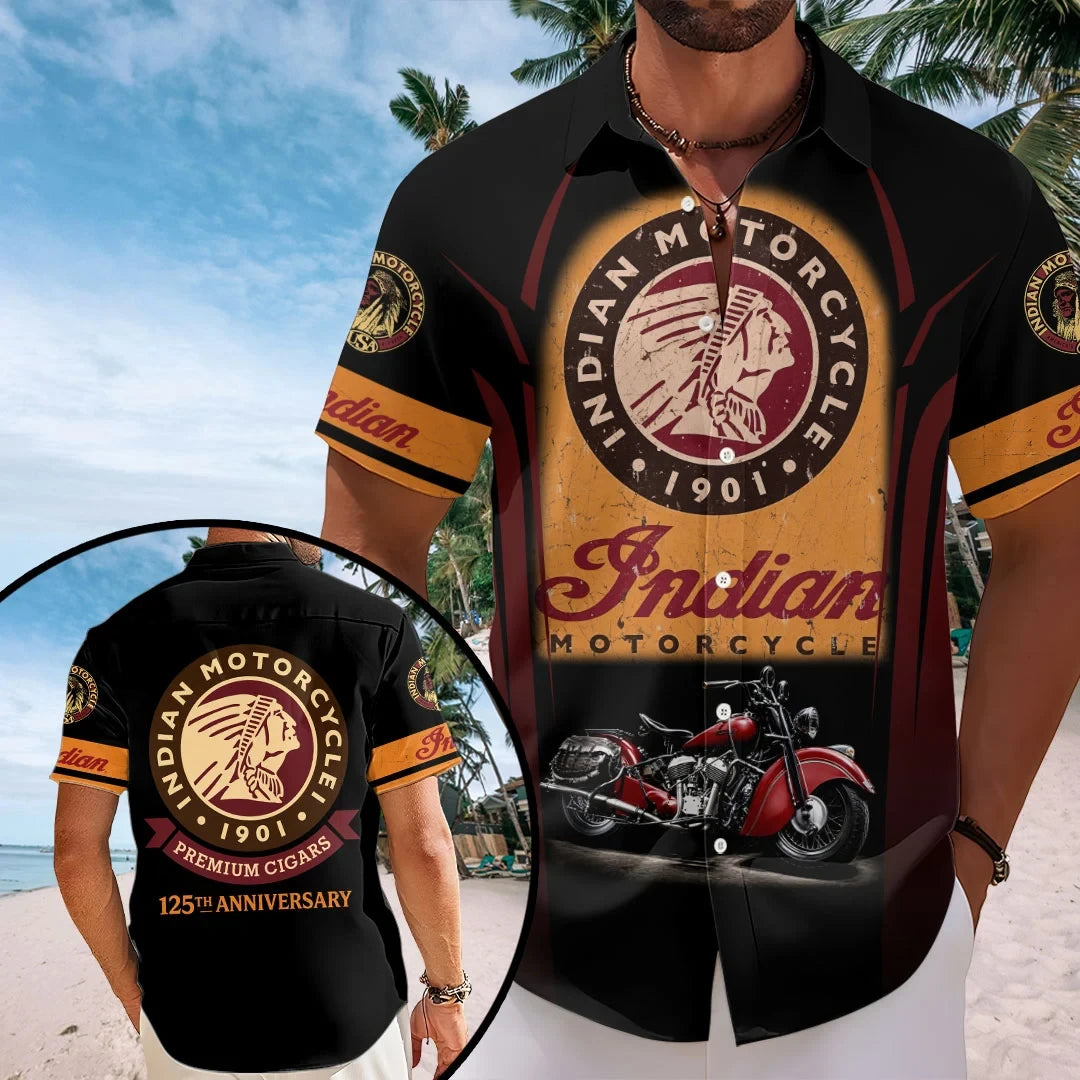 Indian Motorcycle 125th Anniversary Hawaiian Shirt Gifts For Motorbike Riders - Merchluma