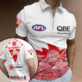 Sydney Swans FC 2026 Indigenous Guernsey Zip Polo Shirt AFL Sydney Swans Merch Dad Gifts - Merchluma