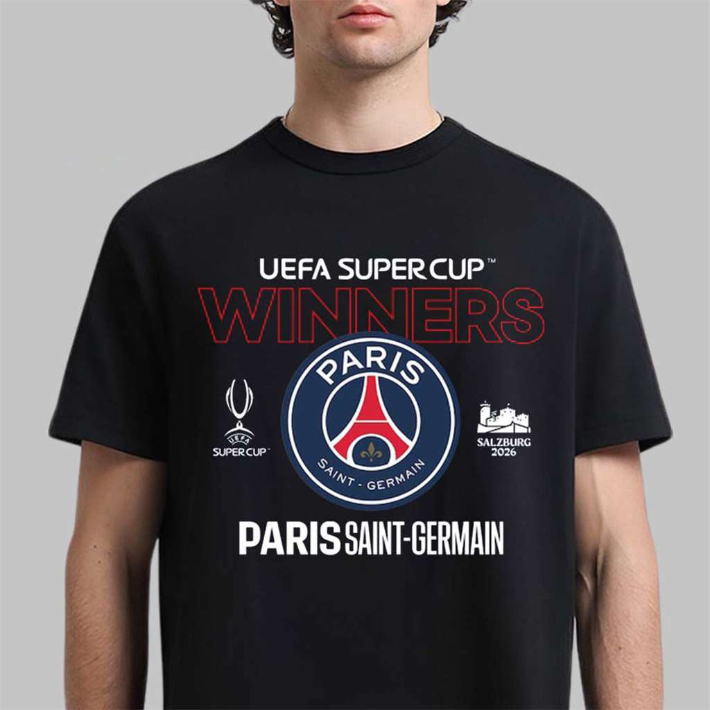 PSG Paris Saint-Germain 2026 UEFA SuperCup Winners T-Shirt PSG Paris Saint-Germain Merch - Merchluma