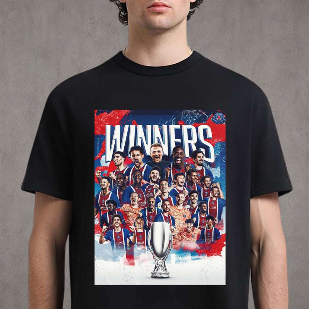 PSG Paris Saint-Germain Merch 2026 UEFA SuperCup Champions T-Shirt Gifts For Fans - Merchluma