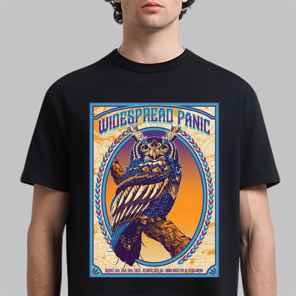Widespread Panic Merch Atlantic City NJ 2026 Event The Owl T-Shirt Music Fan Clothing - Merchluma