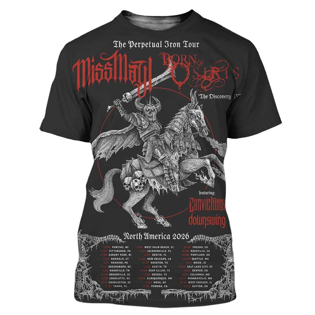 Miss May I And Born Of Osiris The Perpetual Iron Tour 2026 Shirt Miss May I Merch Fans Gifts - Merchluma