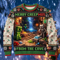 Minecraft Creeper Skeleton Zombie Monsters Merry Creepmas From The Cave Minecraft Ugly Sweater - Merchluma