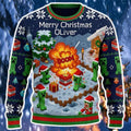 Minecraft Merch 2026 Creeper TNT Merry Christmas Oliver 2026 Minecraft Ugly Sweater Son Gifts - Merchluma