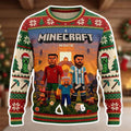 Minecraft x Ronaldo x Messi GOAT 2026 Ugly Sweater Minecraft Merch Christmas Presents For Him - Merchluma