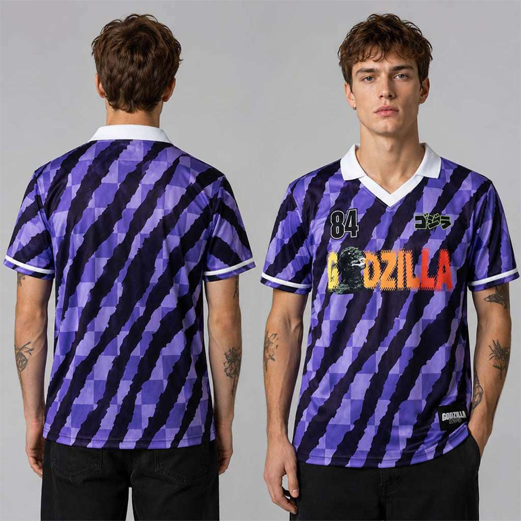 Godzilla 84 Team Purple Soccer Jersey Godzilla Merch Gifts For Movie Fans - Merchluma