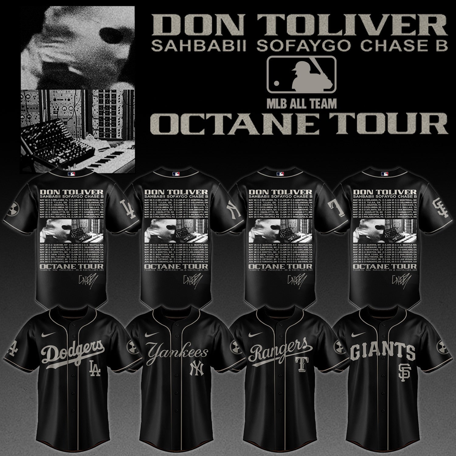 All Baseball Team X Don Toliver Octane Tour Jersey Don Toliver Merch Gift For Rapper Fans - Merchluma