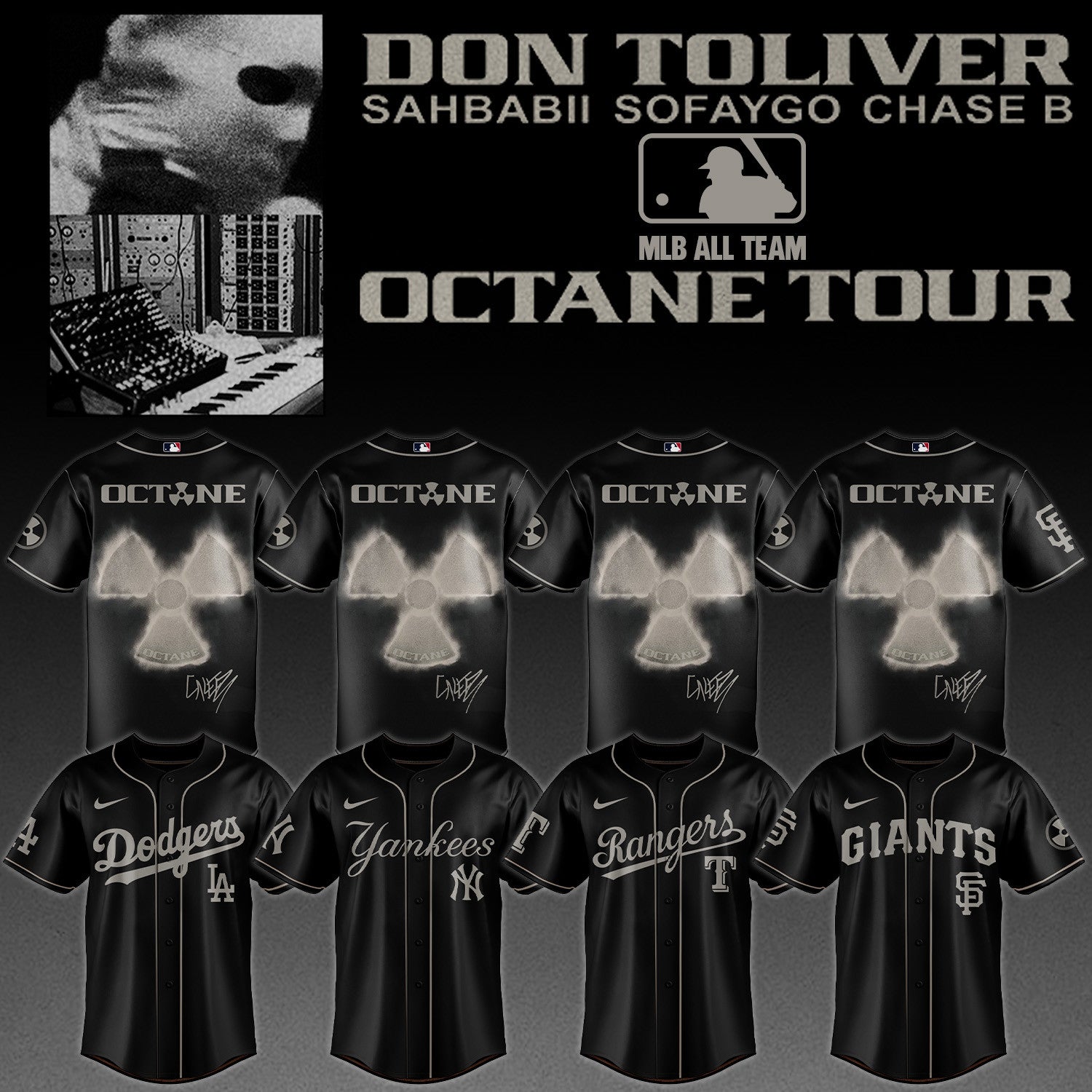 All Baseball Team X Don Toliver Octane Tour Jersey Signed Don Toliver Tour Merch Rap Fan Gifts - Merchluma