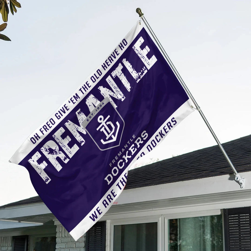 Fremantle Dockers We Are The Freo Dockers Flag Outdoor Indoor Decor Fremantle Dockers Merch - Merchluma