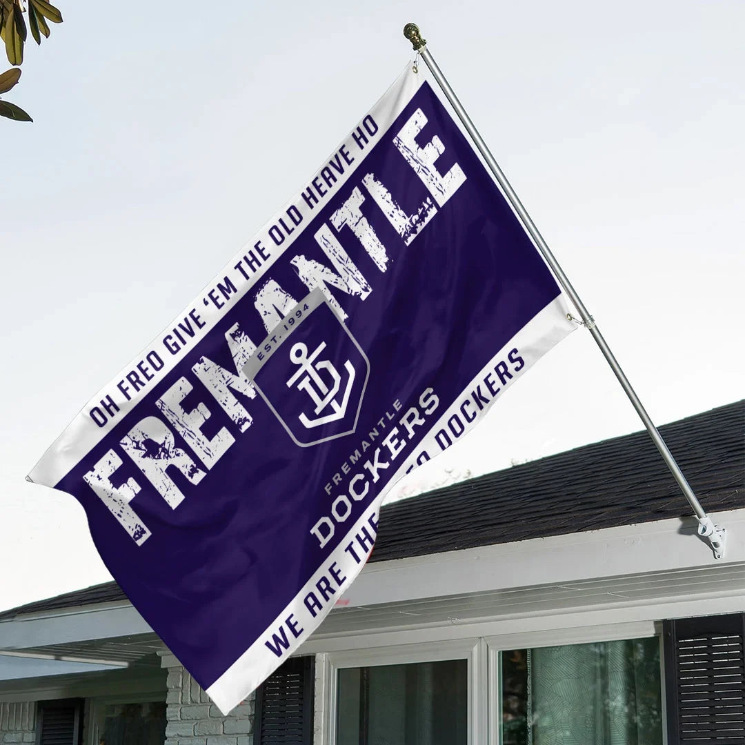 Fremantle Dockers We Are The Freo Dockers Flag Outdoor Indoor Decor Fremantle Dockers Merch - Merchluma
