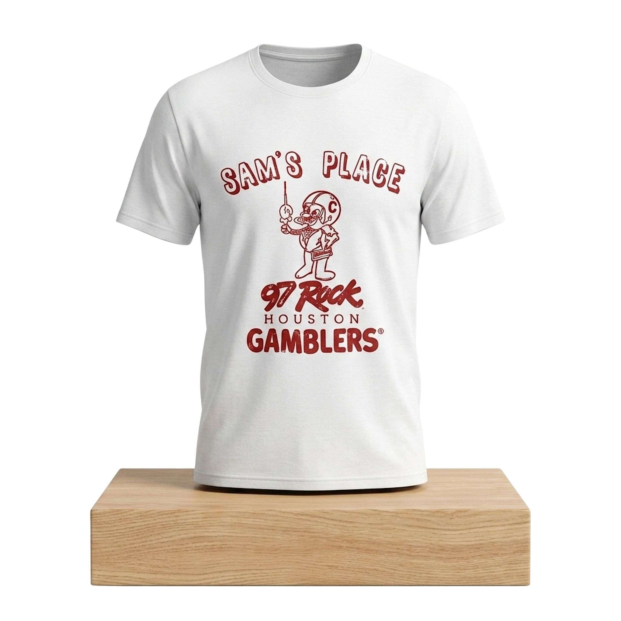 Houston Gamblers Merch Sam's Place 97 Rock And The Houston Gamblers Shirt Gifts For Fans - Merchluma