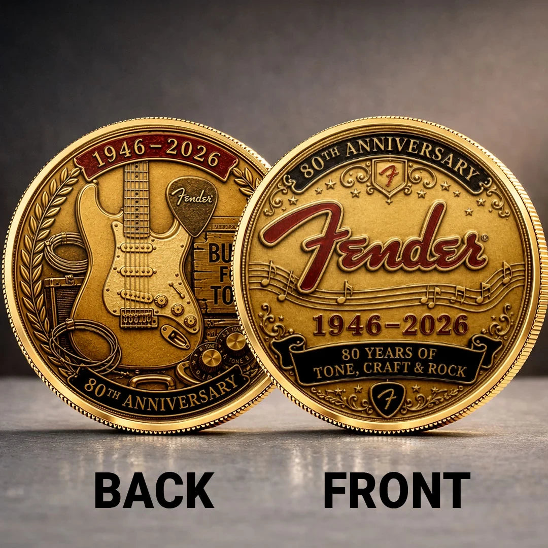 Fender 80th Anniversary Commemorative Coin 80 Years Of Tone Craft And Rock Coin Dad Gifts - Merchluma