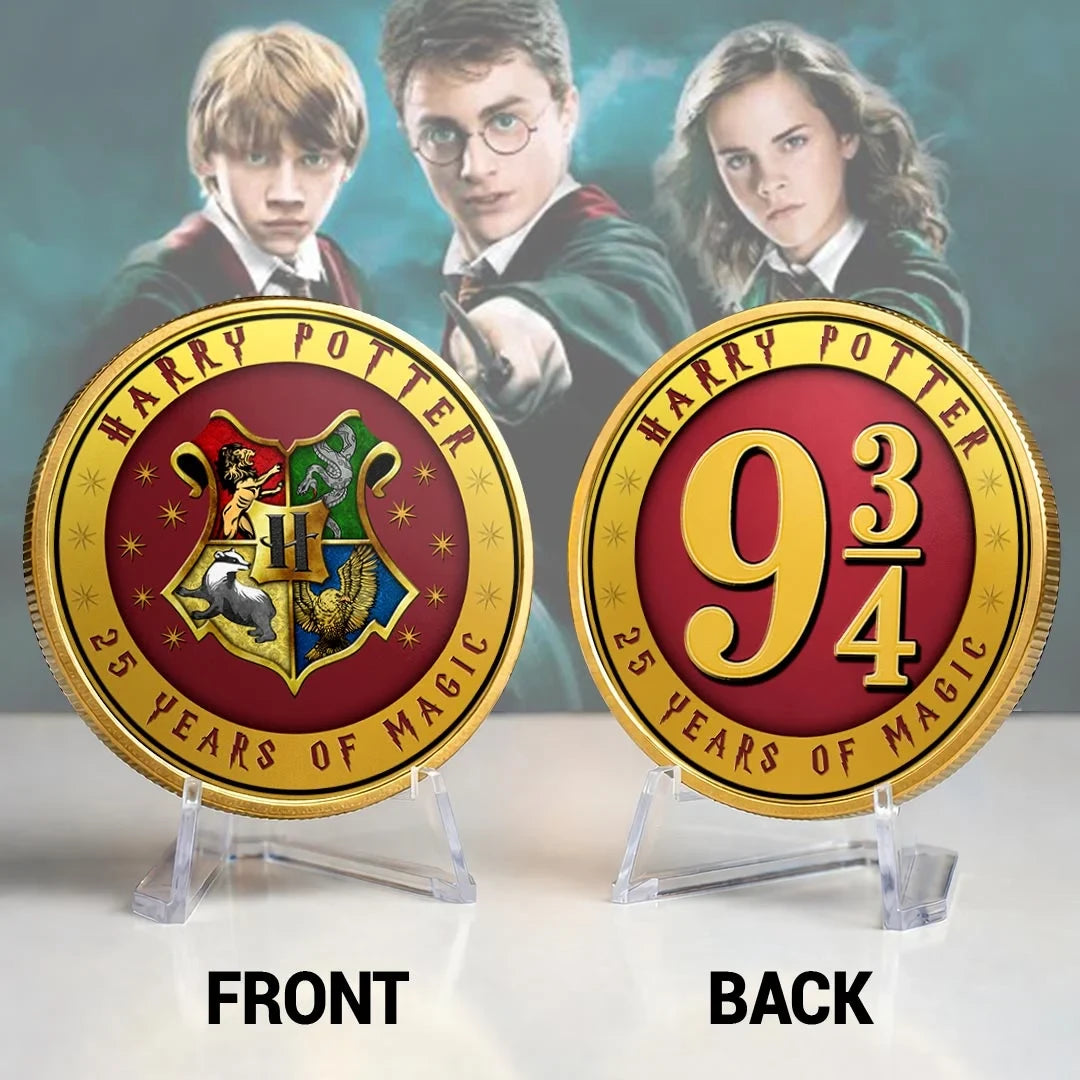 Harry Potter 25 Years Of Magic Commemorative Coin Harry Potter Merch Unique Birthday Gifts - Merchluma