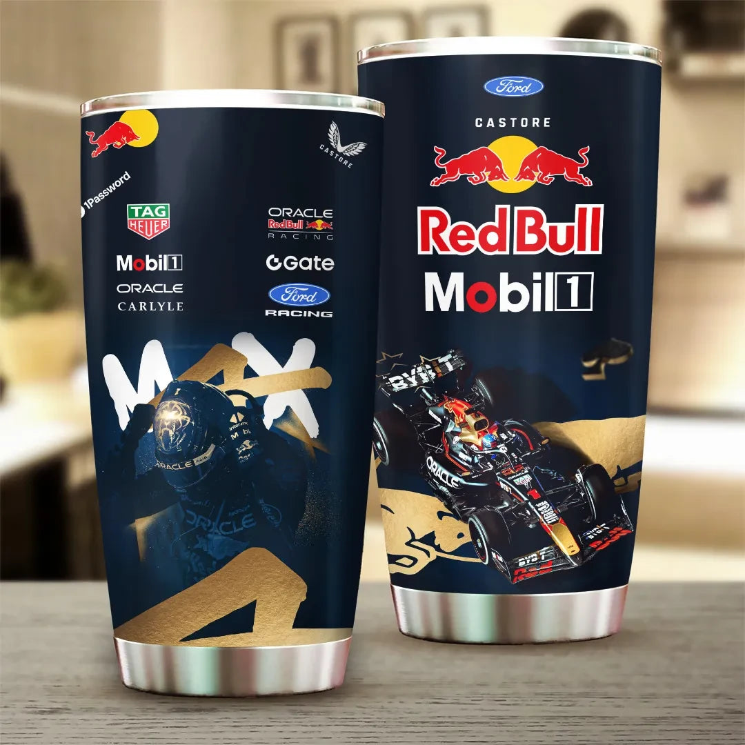 Red Bull Racing X Max Verstappen Tumbler Cup Formula 1 Merch Best Gifts For Racing Lovers - Merchluma
