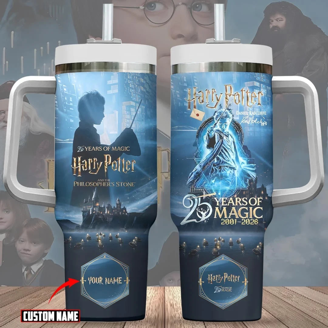 Personalized Harry Potter 25th Anniversary 40oz Tumbler 2026 Harry Potter Merch Fan Gifts - Merchluma