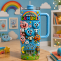 The Amazing World Of Gumball Colorful Cartoon Family Tumbler Fun Animated Character Travel Cup - Merchluma