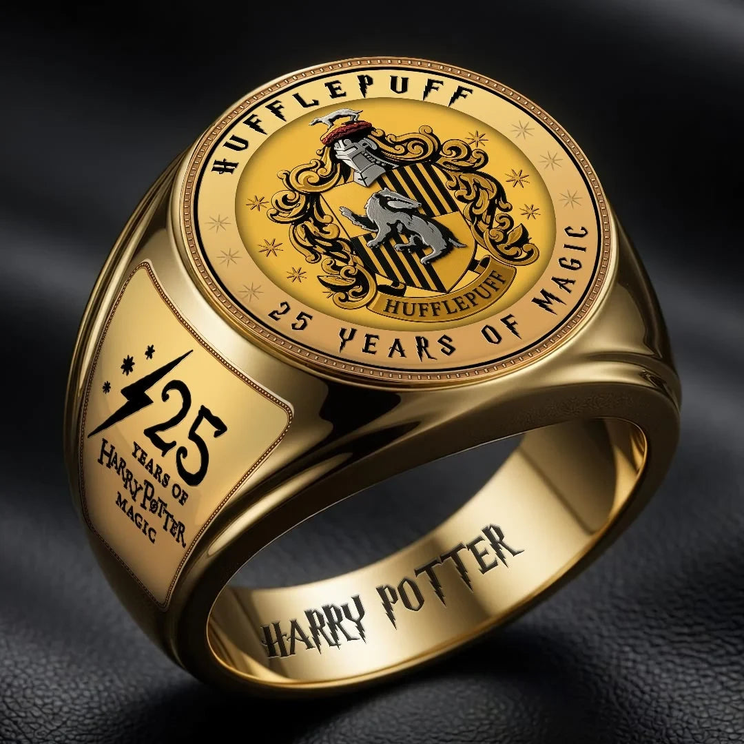 Harry Potter 25 Years Of Magic Ring Hufflepuff Ring Harry Potter Merch Gift Ideas For BFF - Merchluma
