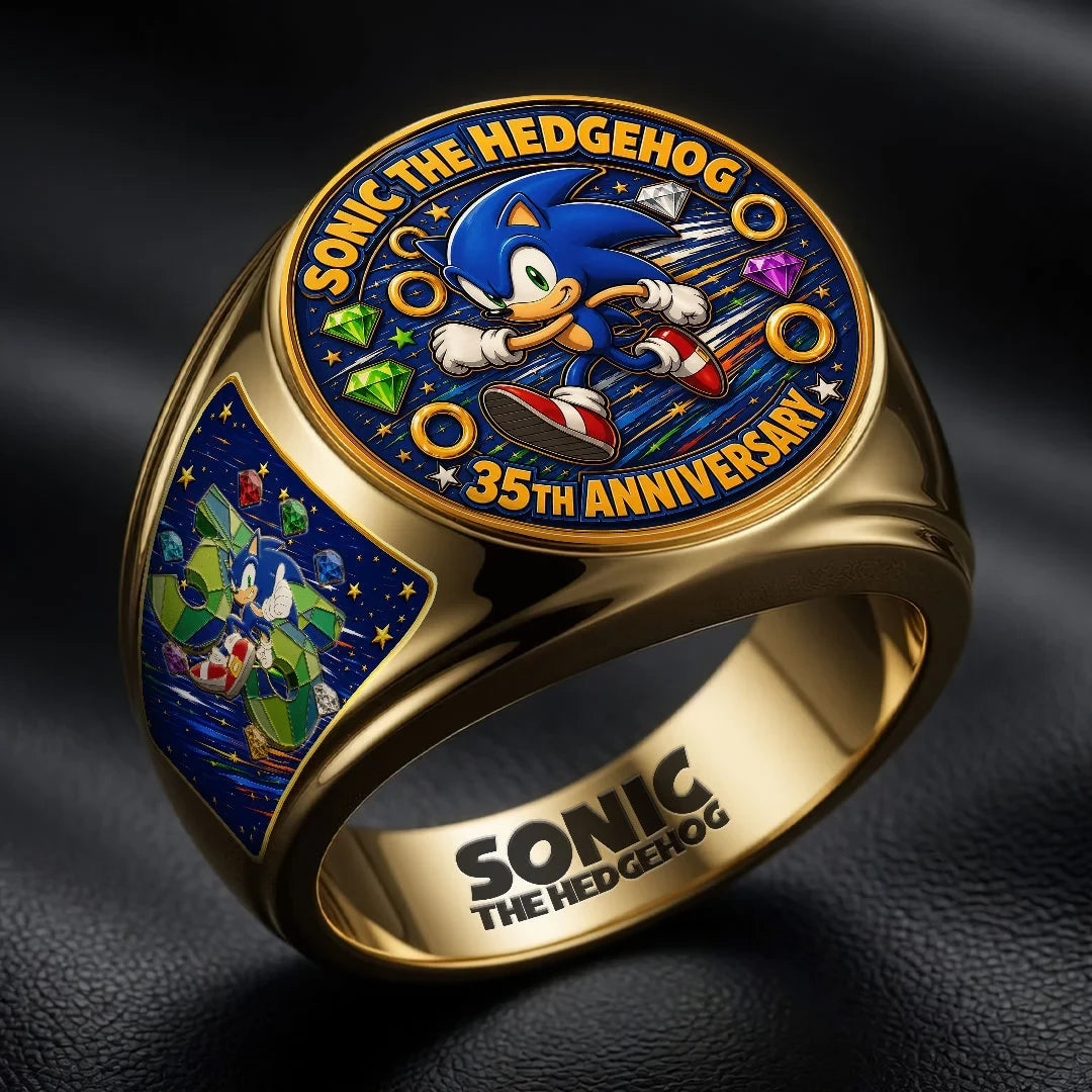 Sonic The Hedgehog 35th Anniversary Ring Sonic The Hedgehog Merch Gift For Game Lovers - Merchluma