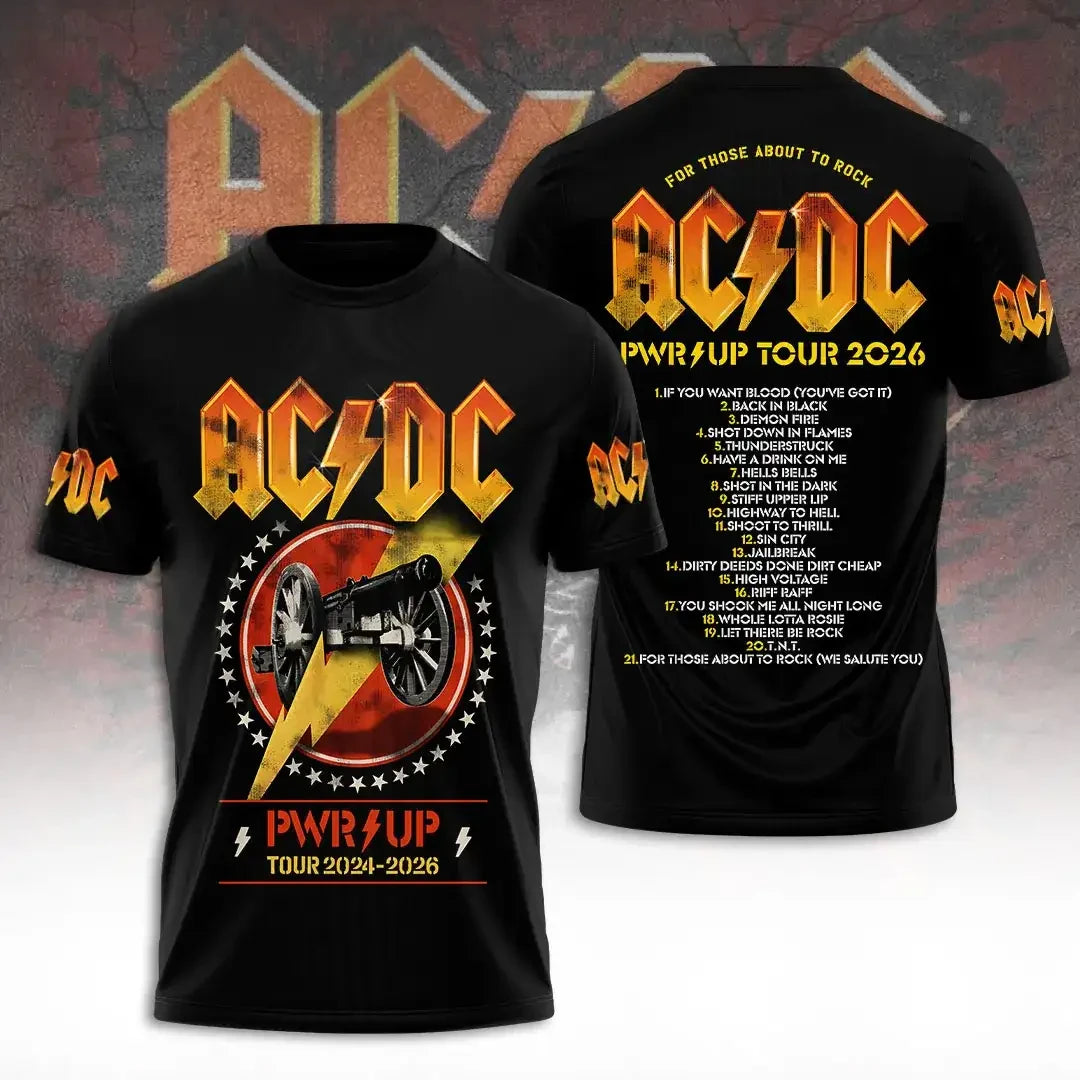 ACDC Merch PWRD UP Tour 2024 2026 ACDC T-Shirt Gifts For Music Lovers - Merchluma