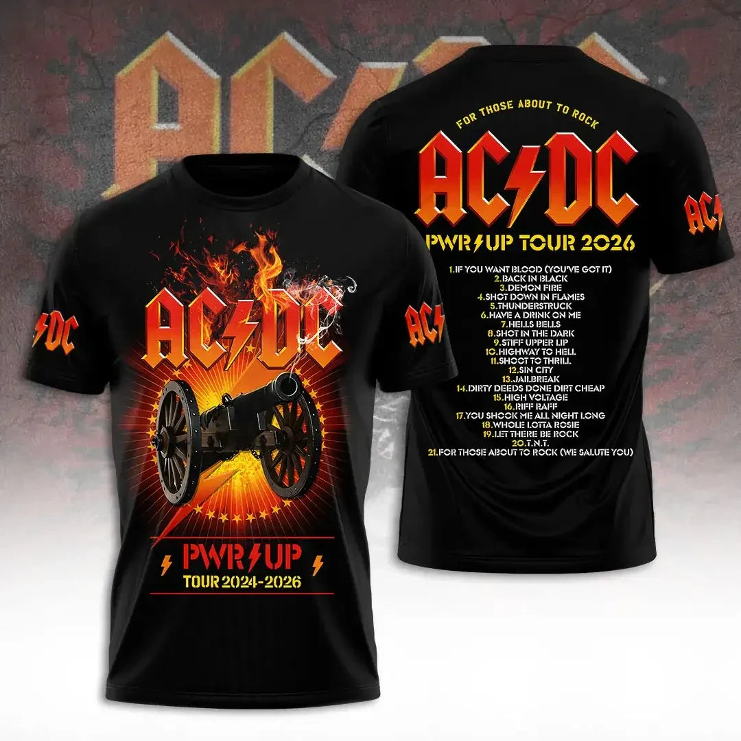 ACDC Merch PWRD UP Tour 2024 2026 ACDC T-Shirt Gifts For Rock Lovers - Merchluma