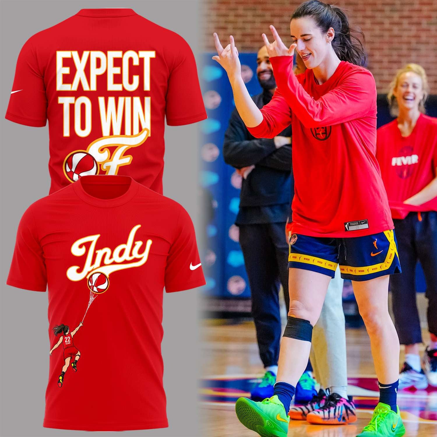 Caitlin Clark Expect To Win Shirt Red Indiana Fever Merch Gift For Basketball Lover - Merchluma
