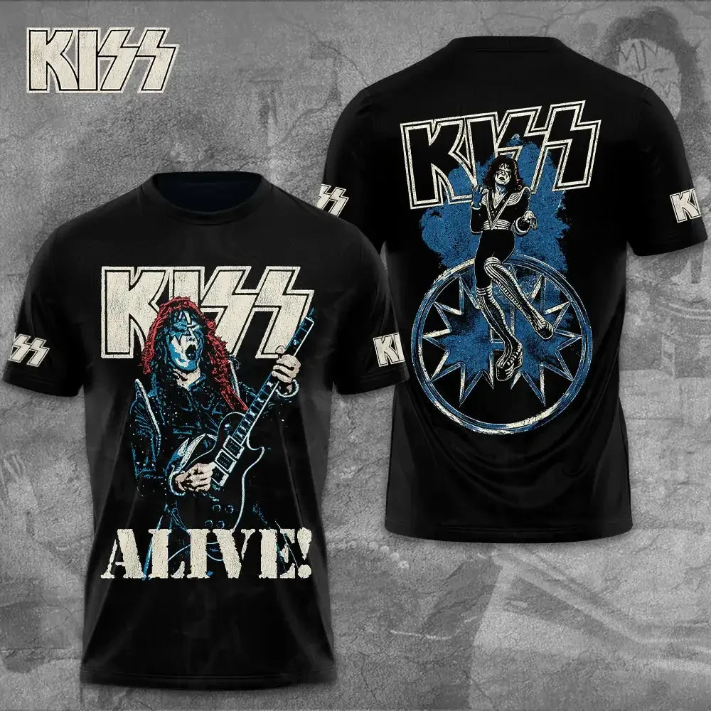KISS Legendary Rock Band Graphic Shirt Fire Flame Concert Tour Tee KISS Merch Rock Fan Gifts - Merchluma