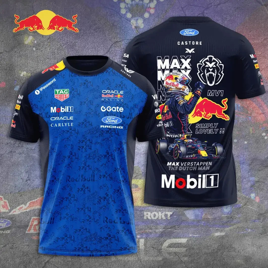 Red Bull Racing x Max Verstappen 2026 T-Shirt F1 Team Merchandise Racing Fans Gifts - Merchluma