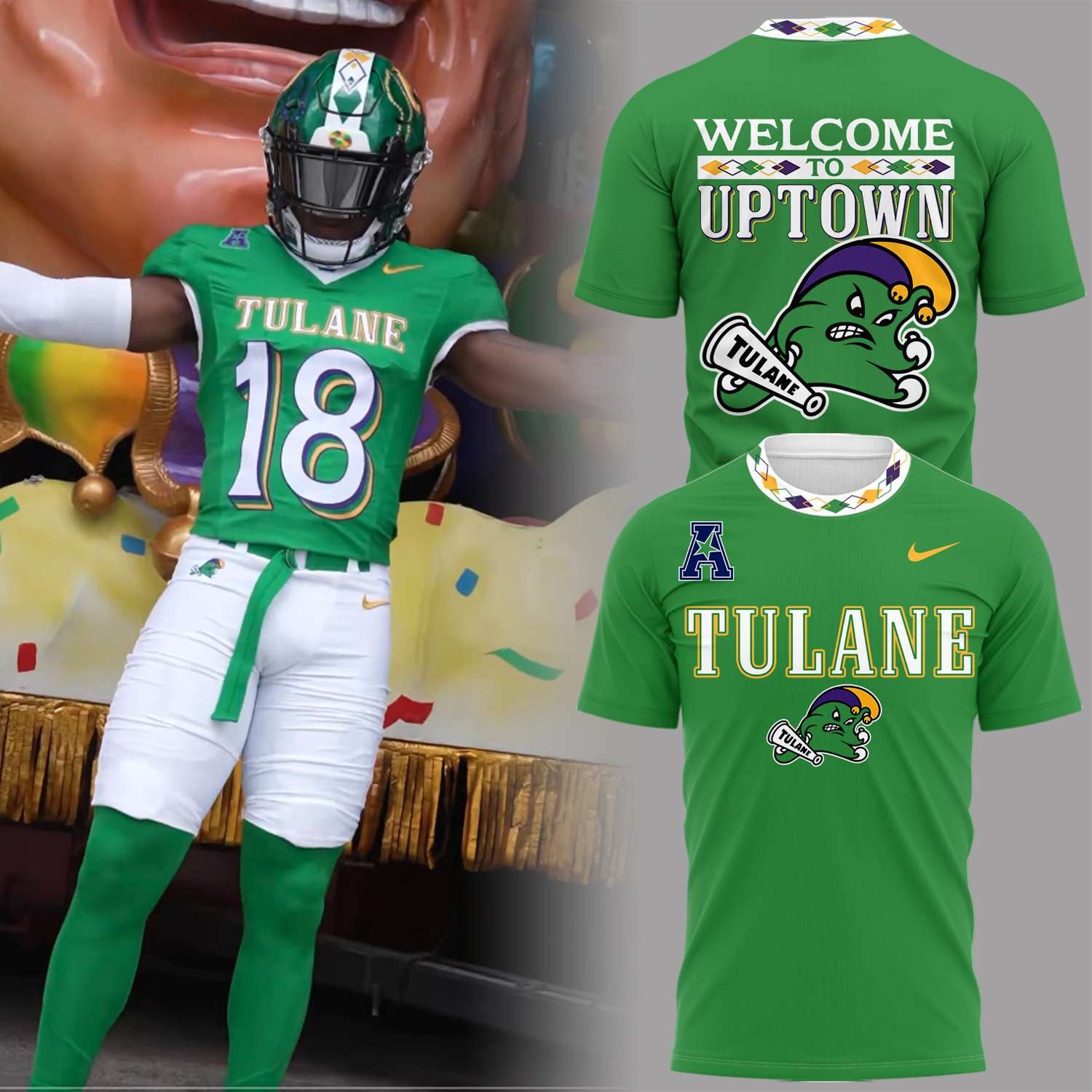 Tulane Green Wave Merch Welcome To Uptown Shirt Gift Ideas For Football Lovers - Merchluma
