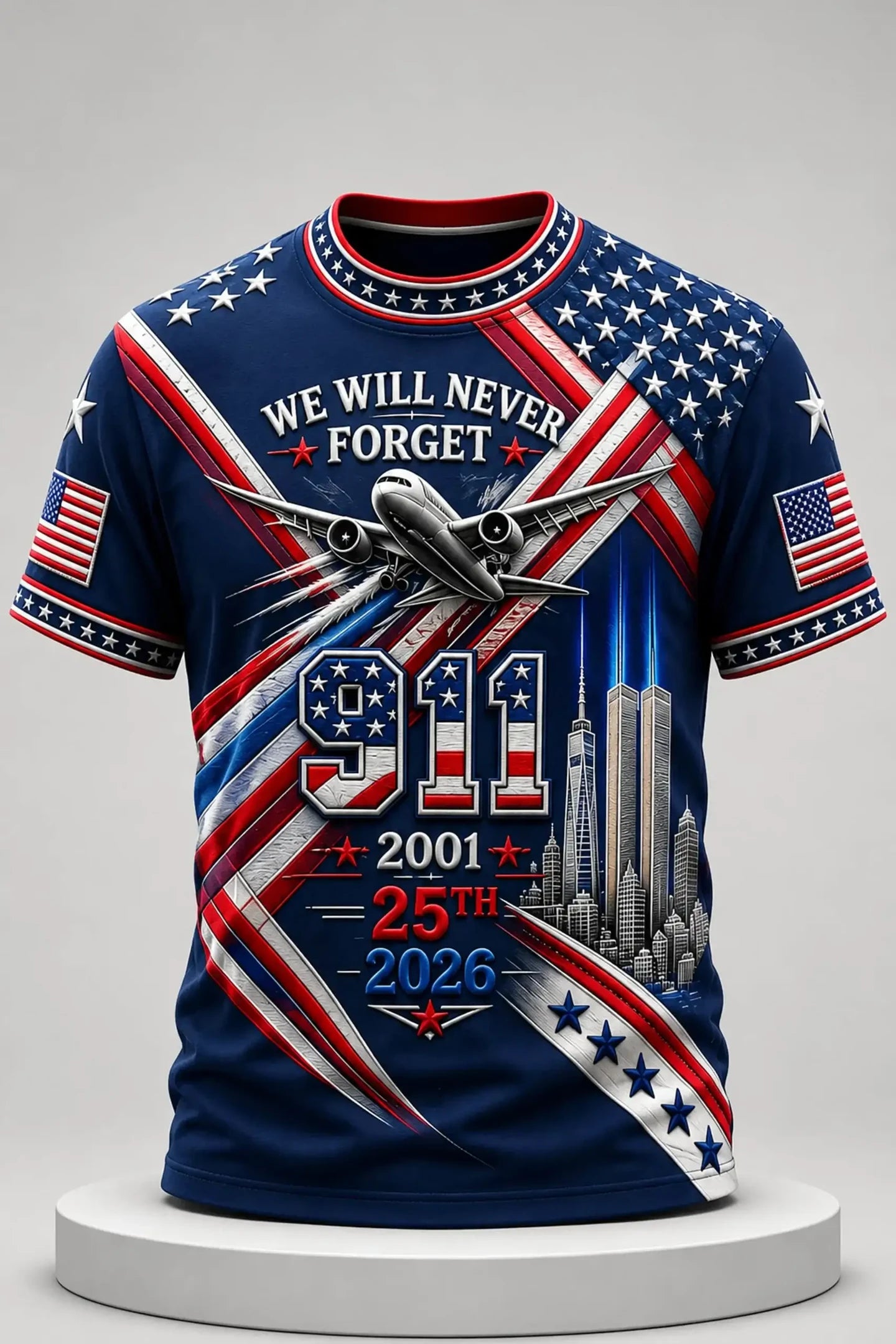 We Will Never Forget 9 11 25th Anniversary Shirt 2026 Patriotic Day Clothing Gift Ideas - Merchluma