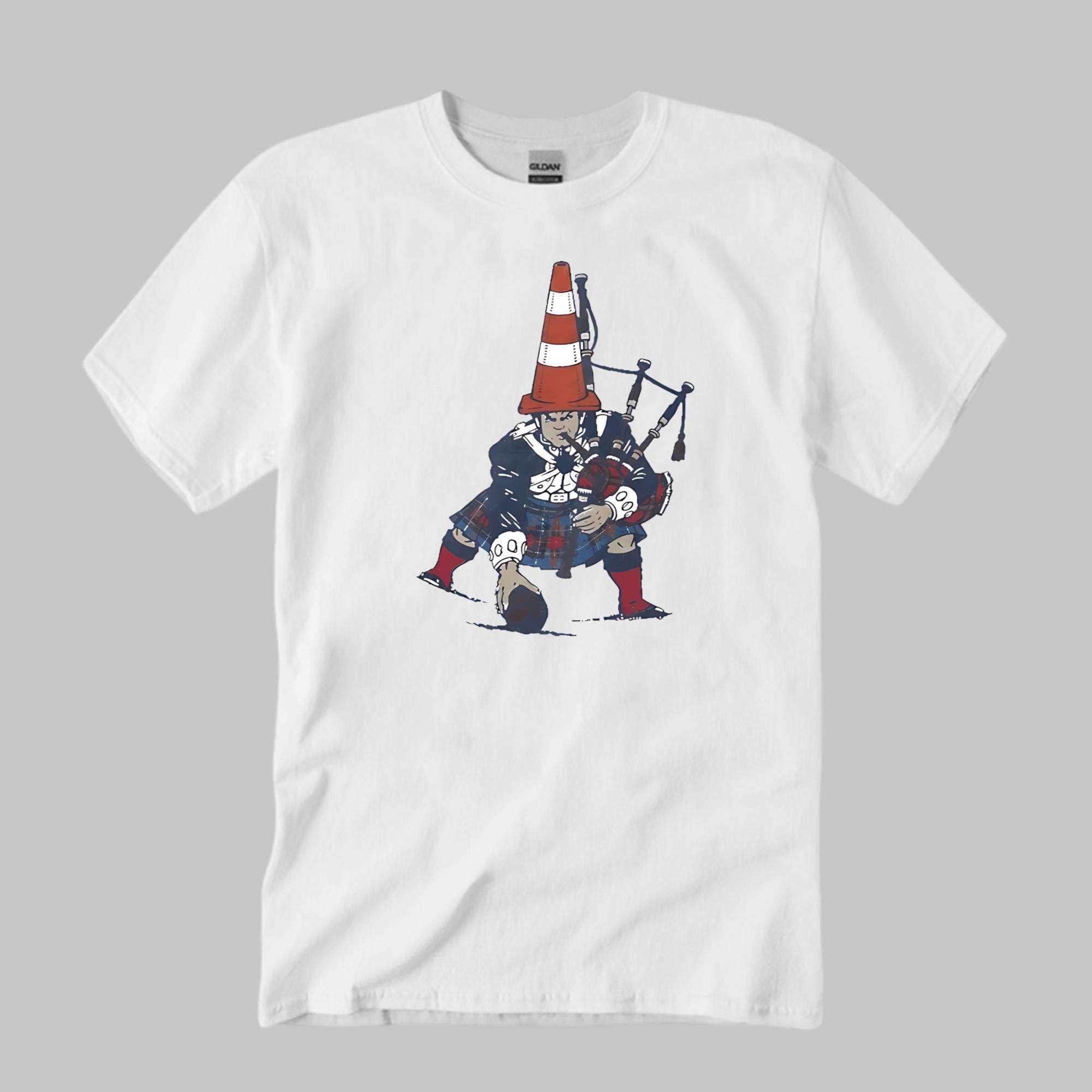Bagpipes And Traffic Cone Pats 2026 Shirt New England Patriots Merch Gifts For Fans - Merchluma