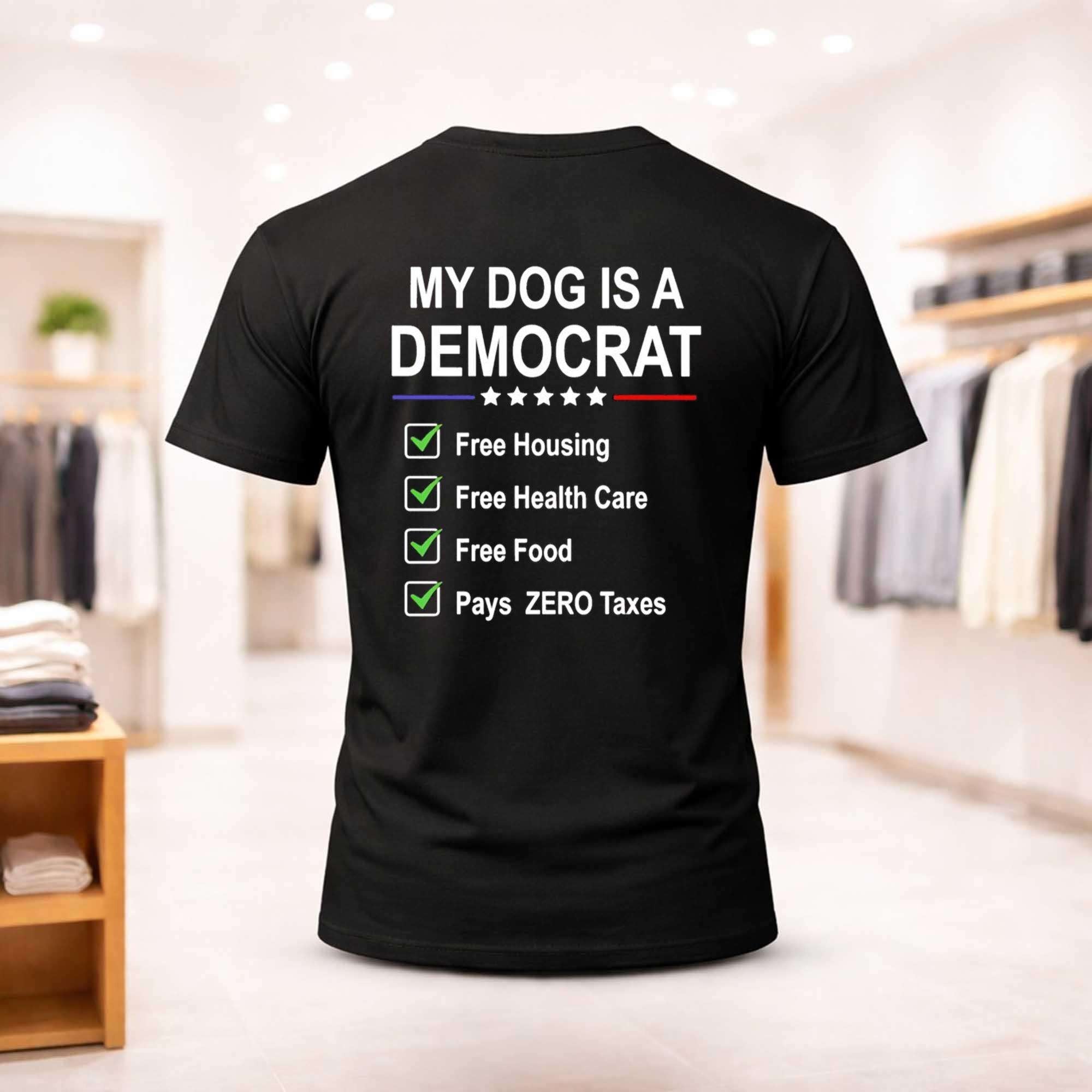 My Dog Is A Democrat Shirt Funny Political T-Shirt Gifts For Father - Merchluma