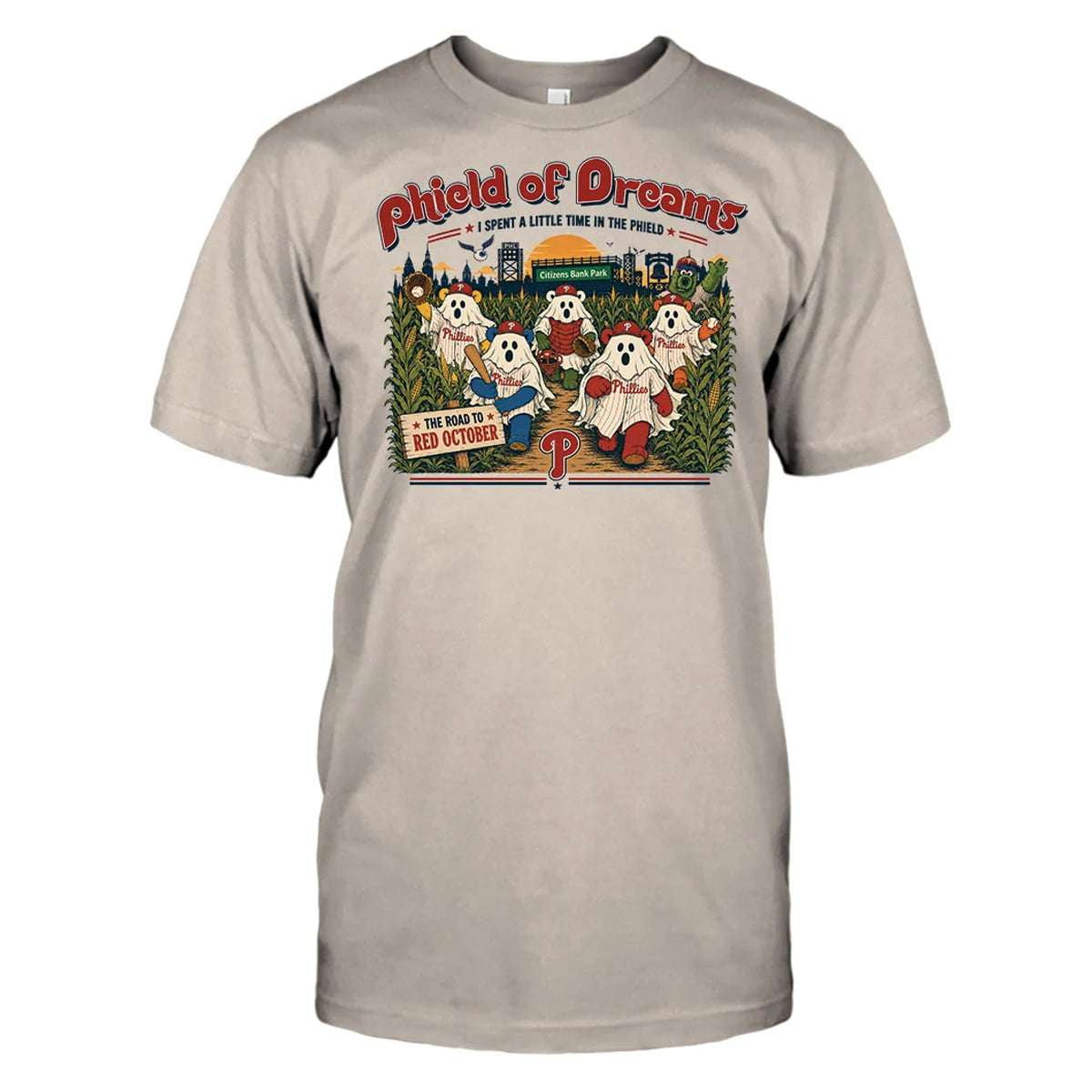 Phillies Phield Of Dreams Road Red October Ghost Dancing Shirt Philadelphia Phillies Merch Gifts - Merchluma
