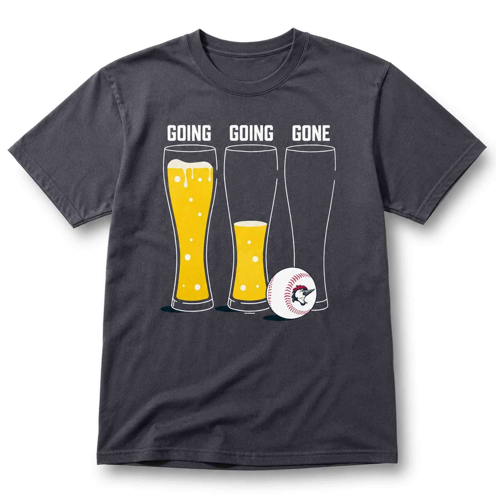 2026 Fayetteville Woodpeckers Going Going Gone Beer Shirt Woodpeckers Merch Gifts For Fans - Merchluma