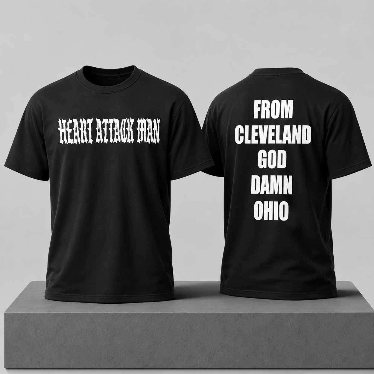 Heart Attack Man From Cleveland God Damn Ohio Shirt Heart Attack Man Merch Rock Fan Gifts - Merchluma