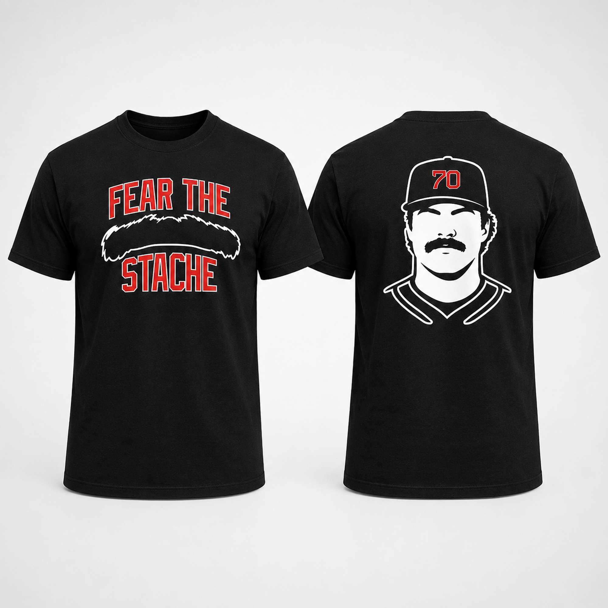 Red Sox Chad Tracy Fear The Stache Shirt Boston Red Sox Merch Gifts For Baseball Fans - Merchluma