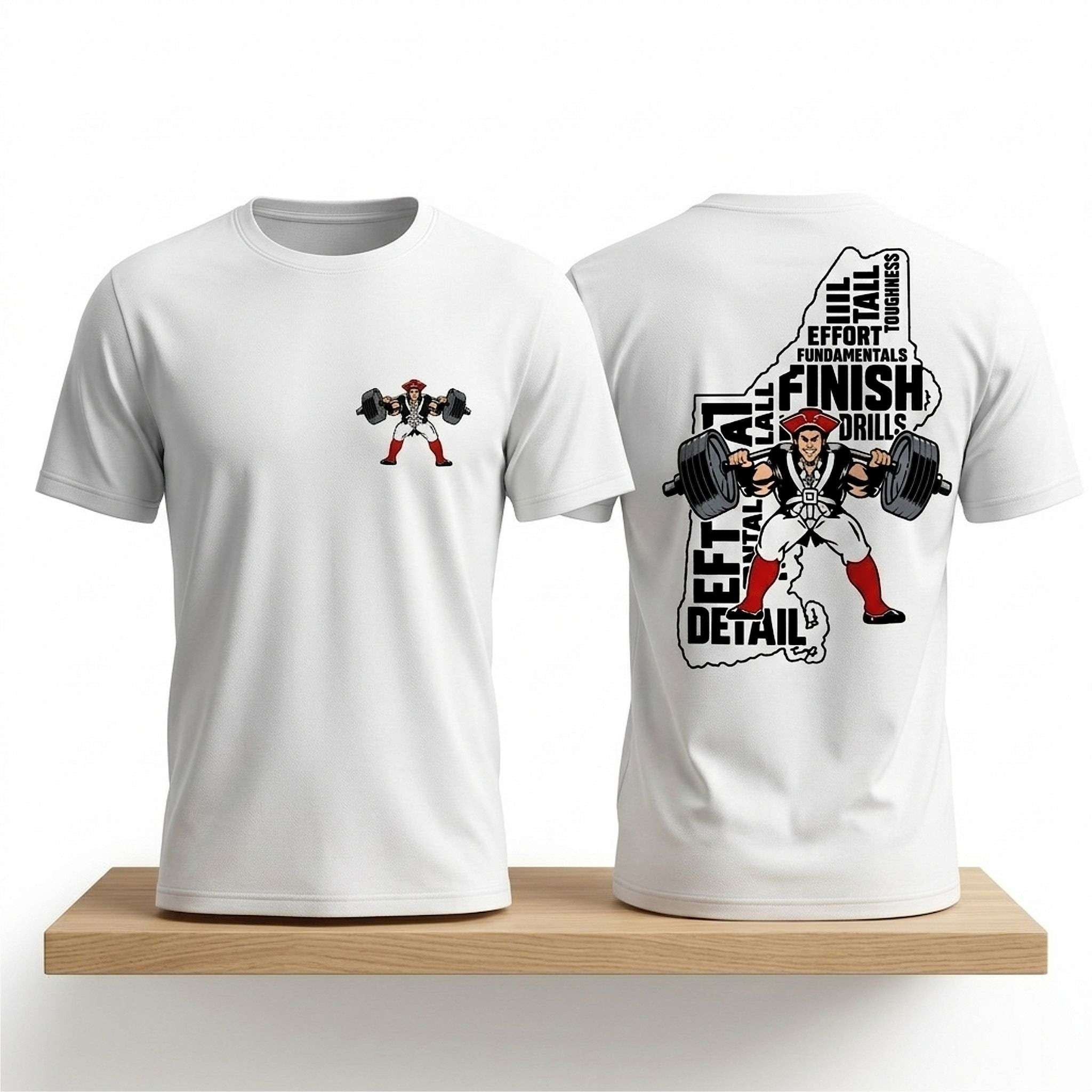 Pat Patriot Colonial Barbell Shirt New England Patriots Merch Presents For Football Fans - Merchluma