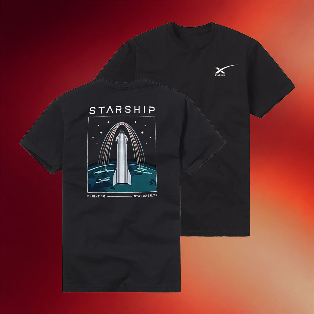 SpaceX Merch 2026 Starship Flight 10 T-Shirt Geek Clothing Gift For Brothers - Merchluma