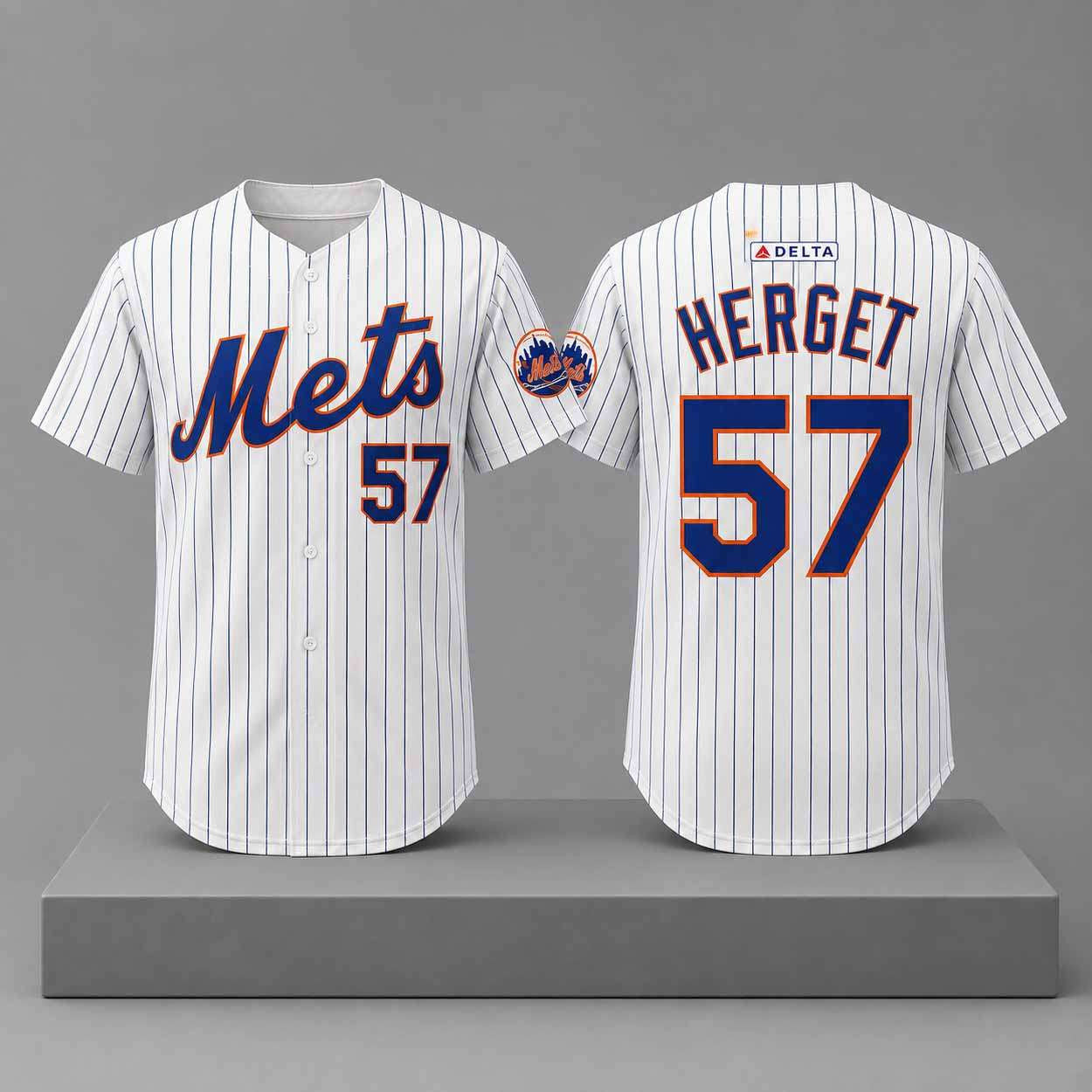 Mets Kevin Herget #57 Jersey 2026 New York Mets Merch Gifts For Baseball Lovers - Merchluma