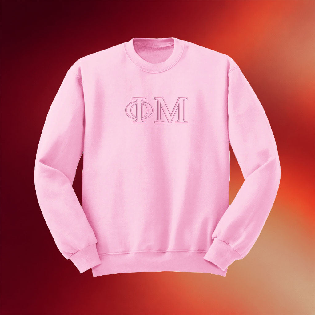 Phi Mu Merch 2026 Phi Mu Outline Monochromatic Crewneck Sweatshirt Best Gift For Her - Merchluma