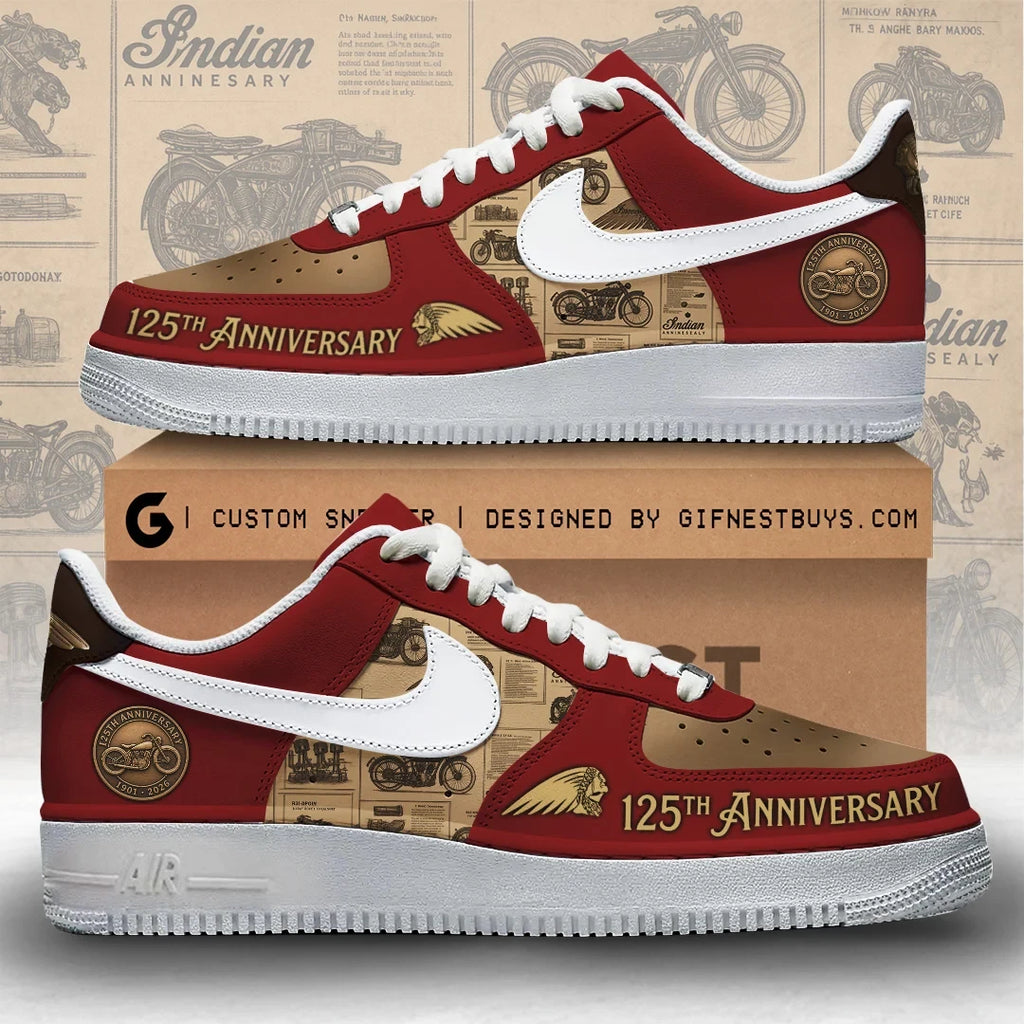 Indian Motorcycle 125th Anniversary Shoes Sneakers Indian Motorcycle Merch Present For Him - Merchluma